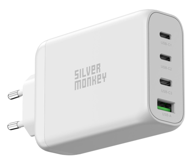 Silver Monkey Ładowarka sieciowa GaN 130W USB-C PD + USB 3.0 QC - 1065080 - zdjęcie